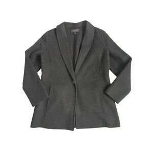 Talbot's Women's 6P Double Faced Wool Felt Blazer Lapel Single Button Black